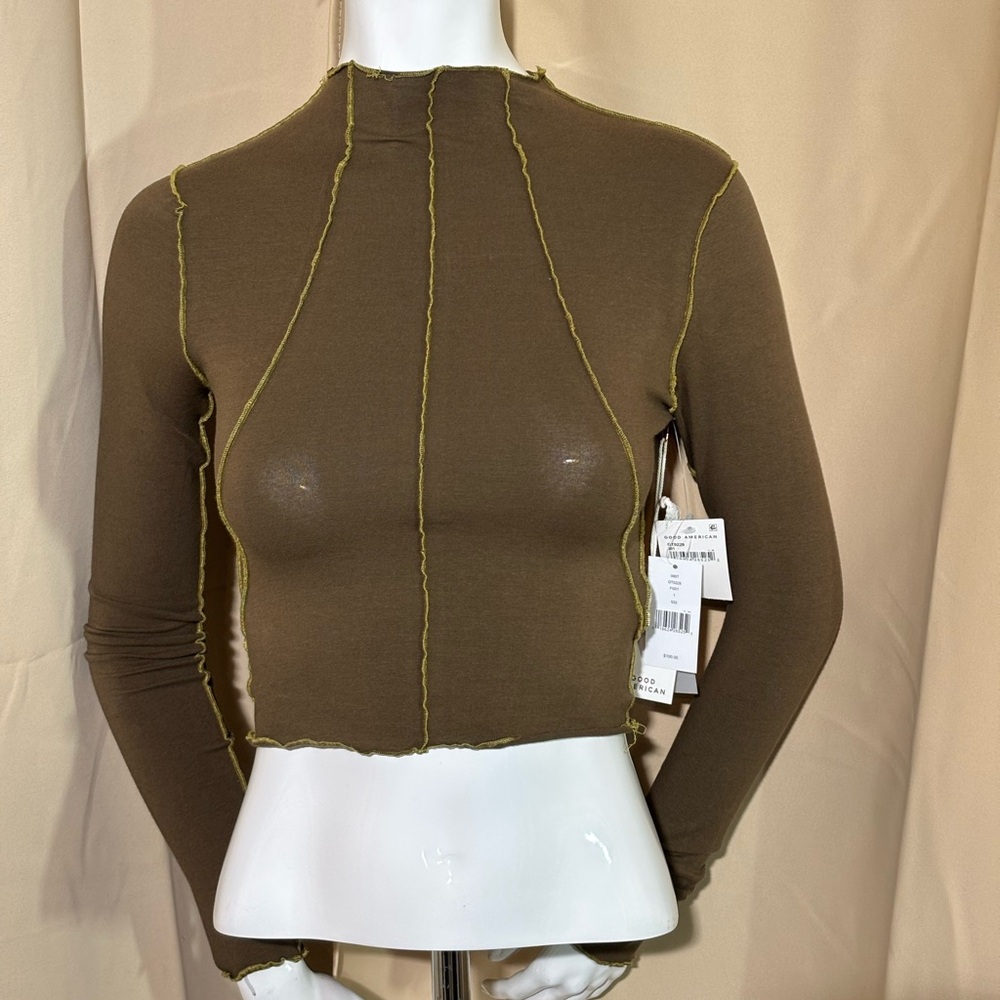 ✂️NWT Good American Raw Hem Crop Top